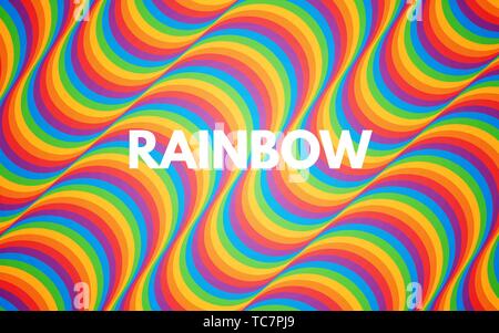 Rainbow sfondo astratto. Texture colorate con le onde luminose. Colorate linee curve. Sfondo alla moda per banner, poster, volantini, sito web Illustrazione Vettoriale