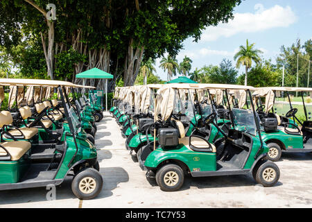 Miami Beach Florida, campo da golf pubblico Normandy Shores, carrelli elettrici, FL190430078 Foto Stock