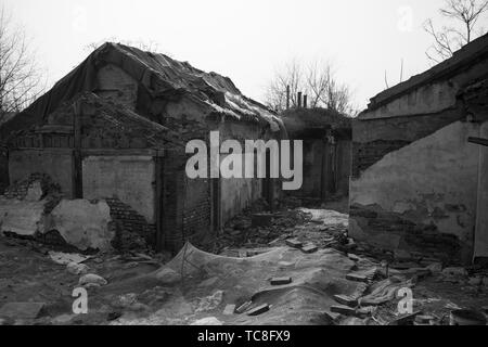 Hutong nel fiume Sanli area del cancello anteriore prima della trasformazione Foto Stock