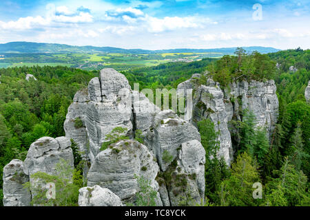 Hruboskalsko Rock City in Repubblica Ceca Foto Stock