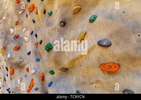 Climing artificiale bouldering wall Foto Stock