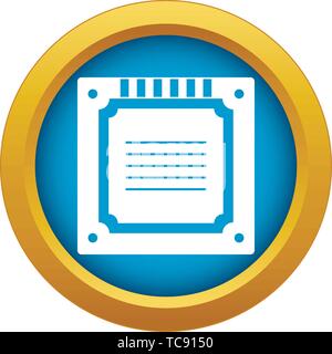 Moderne CPU multicore icona vettore blu isolato Illustrazione Vettoriale