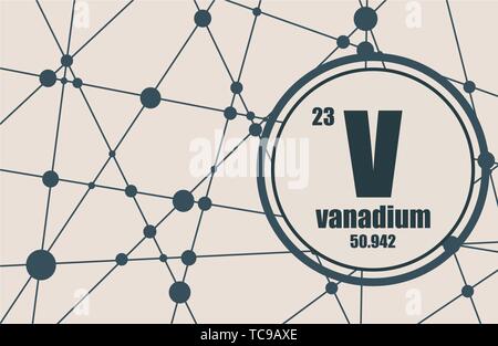 Il vanadio elemento chimico. Illustrazione Vettoriale