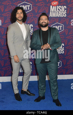 5 giugno 2019 - Nashville, TN, Stati Uniti - 05 Giugno 2019 - Nashville, Tennessee - Shay Mooney, Dan Smyers, Dan + Shay. 2019 CMT Music Awards tenutosi presso la Bridgestone Arena. Photo credit: Dara-Michelle Farr/AdMedia (credito Immagine: © Dara-Michelle Farr/AdMedia via ZUMA filo) Foto Stock