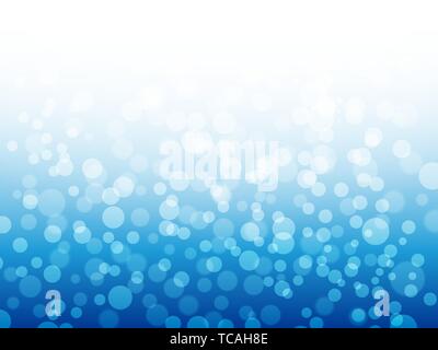 Bokeh luci su sfondo blu. Design d'inverno. Abstract blu sullo sfondo di Natale. Illustrazione Vettoriale Illustrazione Vettoriale