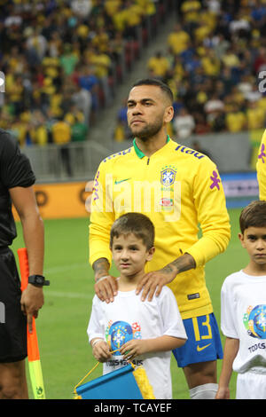 Il Brasile. 05 Giugno, 2019. Gentile partita di calcio tra Brasile e Qatar a Mane Garrincha Stadium di Brasilia. Credito: Niyi Fote/Thenews2/Pacific Press/Alamy Live News Foto Stock