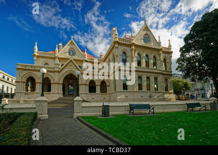 La Nuova Zelanda Biblioteca parlamentare edificio nella città capitale, Wellington. Foto Stock
