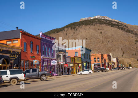 Gli edifici colorati del Silverton quartiere storico Foto Stock