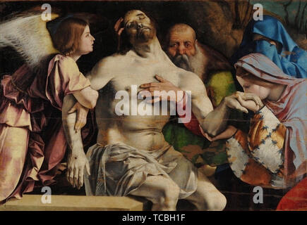 Lorenzo Lotto - Altare Polittico di Recanati il coronamento della scheda Principale Angelo Piet C3 A0 1508 Foto Stock