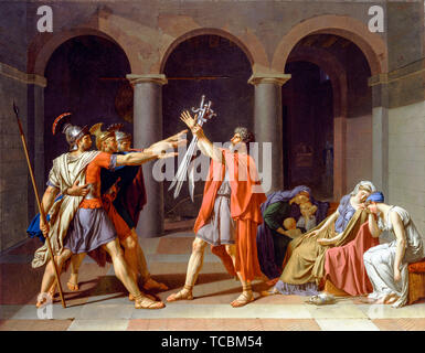 Anne-Louis Girodet de Roussy-Trioson, Jacques Louis David, il Giuramento degli Orazi, pittura, 1786 Foto Stock