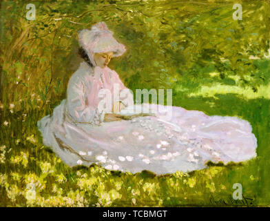 Claude Monet, Primavera, ritratto dipinto, 1872 Foto Stock