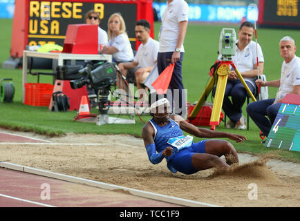 Roma, Italia - Jun 06: Brittney Reese DI STATI UNITI D'AMERICA compete in Donne Salto in lungo evento durante la IAAF Diamond League 2019 Golden Gala Pietro Mennea a Roma (credito: Mickael Chavet/Zuma/Alamy Live News) Foto Stock