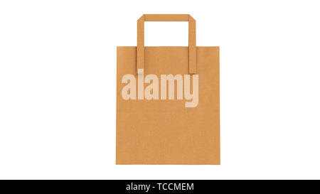 Il confezionamento di alimenti scatola marrone di cartone bianco su sfondo isolato, vista laterale. Il rendering 3D Foto Stock