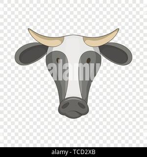 Icona di vacca, stile cartoon Illustrazione Vettoriale