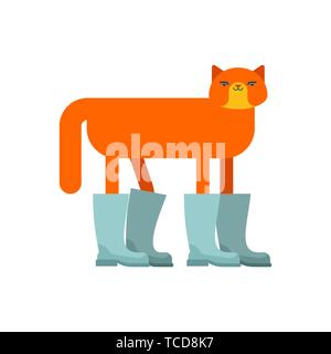 Cat in stivali. Il Pet in scarpe. Animale alla moda Illustrazione Vettoriale