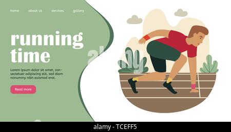Tempo di esecuzione della pagina di atterraggio. Creative sito web Illustrazione Vettoriale