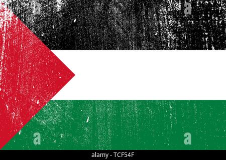 In stile grunge bandiera della Palestina . Modello per la progettazione . Modello per la progettazione Illustrazione Vettoriale