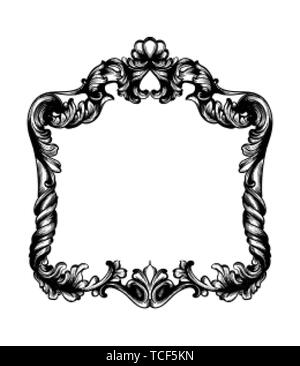 Telaio Vintage linea del vettore art. Classic ornamenti incisi. Royal style Illustrazione Vettoriale