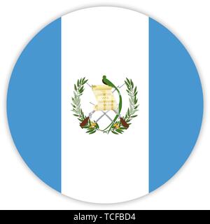 Rotondo semplice bandiera del Guatemala . Modello per la progettazione . Modello per la progettazione Illustrazione Vettoriale