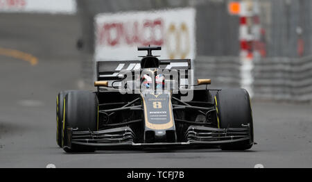 Hass Romain Grosjean durante il 2019 Grand Prix di Monaco sul Circuito de Monte Carlo, Monaco Foto Stock