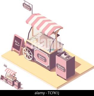 Vector gelato chiosco carrello Illustrazione Vettoriale