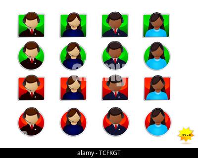 Supporto on-line set di icone Illustrazione Vettoriale