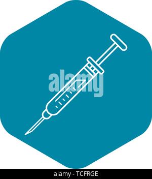 Medical siringa nuova icona di stile di contorno Illustrazione Vettoriale