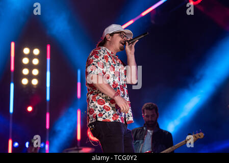 NASHVILLE, Tennessee - 06 giugno: Hardy esegue sul palco durante il giorno 1 di 2019 CMA Music Festival il Giugno 06, 2019 a Nashville, nel Tennessee. Foto: Andrew Wendowski per imageSPACE/MediaPunch Foto Stock