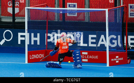 Londra, Regno Unito. 07Th Giugno, 2019. Londra, Inghilterra. Giugno 07: Julia Sonntag della Germania durante il connettore FIH Pro League tra la Gran Bretagna e la Germania a Lee Valley Hockey e il Centro Tennis il 07 giugno 2019 a Londra, Inghilterra. Credit: Azione Foto Sport/Alamy Live News Foto Stock