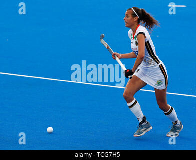 Londra, Regno Unito. 07Th Giugno, 2019. Londra, Inghilterra. Giugno 07: Selin Oruz della Germania durante il connettore FIH Pro League tra la Gran Bretagna e la Germania a Lee Valley Hockey e il Centro Tennis il 07 giugno 2019 a Londra, Inghilterra. Credit: Azione Foto Sport/Alamy Live News Foto Stock