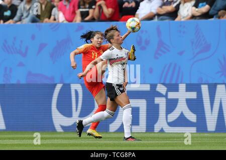 Rennes, Francia. Il giorno 08 Giugno, 2019. firo: 08.06.2019, calcio, donne, signori, 2018/2019, della Coppa del Mondo FIFA in Francia, Coppa del Mondo Donne, squadra nazionale, Germania, GER - Cina GU vs LEUPOLZ, GER diritto | Utilizzo di credito in tutto il mondo: dpa/Alamy Live News Foto Stock