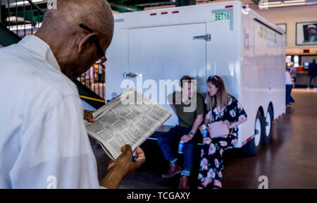 Elmont, NY, STATI UNITI D'AMERICA. 8 Giugno, 2019. Giugno 8, 2019 : Scene di Belmont Stakes Festival sabato a Belmont Park di Elmont, New York. Scott Serio/Eclipse Sportswire/CSM/Alamy Live News Foto Stock