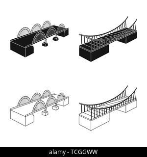 Ponte,mobile,montato,Ascensore,appeso,mare,banca,regolabile di fiume,supporto,cascata,Calcestruzzo,corrimano,metalli,penduli,moderno,costruzione,,cavo collegamento,design,costruire,lato,bridgework,l'architettura,landmark,struttura,attraversando,Vista,impostare,vettore,icona,immagine,isolato,raccolta,l'elemento,graphic,segno, Vettori vettore , Illustrazione Vettoriale