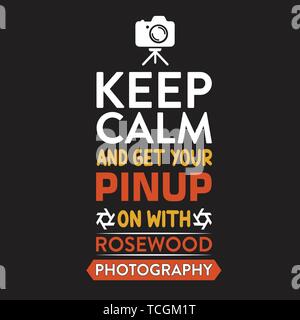 La fotografia del preventivo e dicendo. Mantenere la calma e a ottenere il vostro pinup Illustrazione Vettoriale