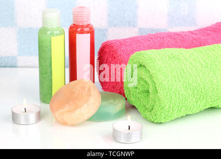 Impostazione Spa nella stanza da bagno Foto Stock