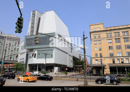 Vista esterna del Whitney Museum di Arte Americana. La parte inferiore di Manhattan.New York City.USA Foto Stock