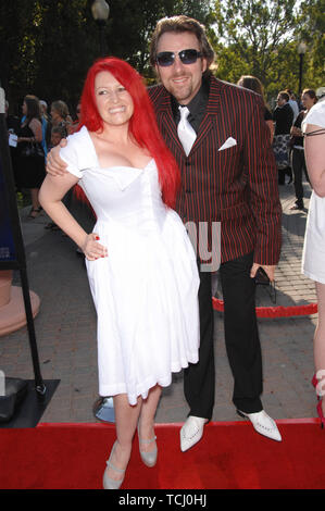 LOS ANGELES, CA. Luglio 30, 2007: Jonathan Ross & moglie, sceneggiatore, Jane Goldman presso il Los Angeles premiere di 'Stardust' al Paramount Studios di Hollywood. © 2007 Paul Smith / Featureflash Foto Stock