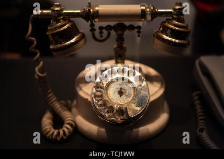 Il vintage telefono, foto ha preso al museo. Foto Stock