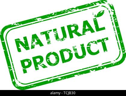 Prodotto naturale timbro di gomma. Vettore prodotto sano timbro, prodotto naturale sticker illustrazione Illustrazione Vettoriale
