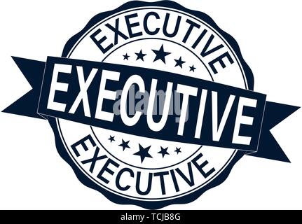 Executive round timbro di gomma banner web icona su sfondo bianco Illustrazione Vettoriale