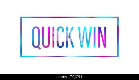 Quick win segno con un testo di colore logo vettoriale illustrazione. Illustrazione Vettoriale