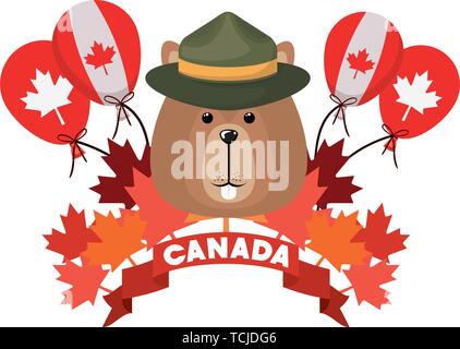 Isolato beaver foresta design animale Illustrazione Vettoriale