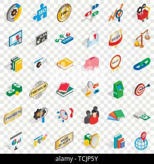 Atm set di icone, stile isometrico Illustrazione Vettoriale