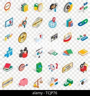 Coin set di icone, stile isometrico Illustrazione Vettoriale
