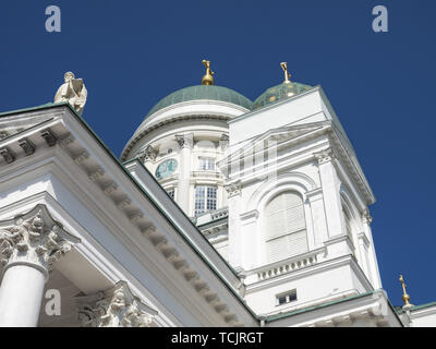 Vista in dettaglio della cupola del finlandese evangelica Cattedrale Luterana. Helsinki, Finlandia Foto Stock