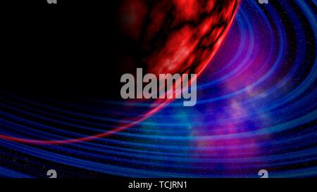 Pianeta inanellato, illustrazione Foto Stock