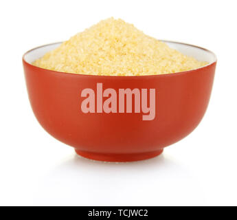 Cristalli di gelatina in una ciotola isolato su bianco close-up Foto Stock