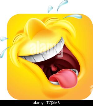 Ridere gli Emoji Emoticon Icona 3D personaggio dei fumetti Illustrazione Vettoriale