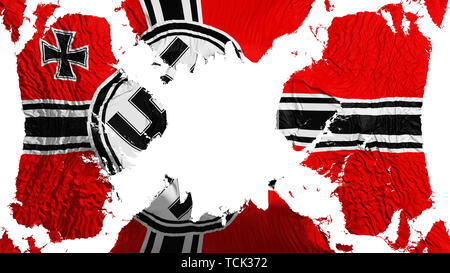La Germania Nazista bandiera strappata che fluttua nel vento Foto Stock