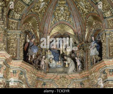 DET- RETABLO DE SAN ILDEFONSO DECORADO CON ESCULTURAS DE JOSE RISUEÑO - 1720. Autore: MORENO BLAS. Posizione: Iglesia de San Ildefonso. GRANADA. Spagna. Foto Stock